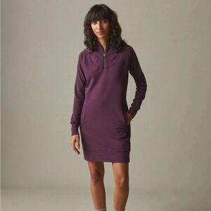 American Giant Purple Long Sleeve Moto Dress
